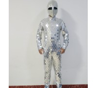Silver mirror outfit for man dance